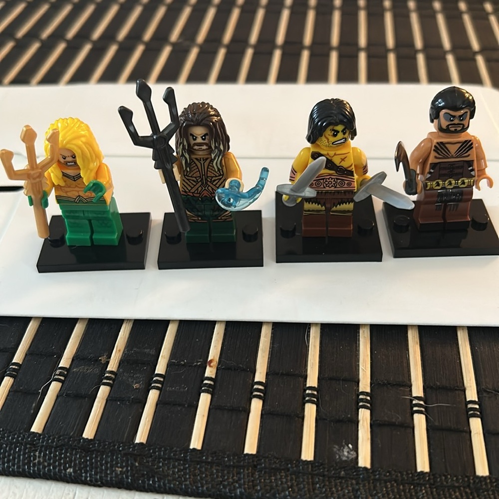 NEW Jason Momoa Custom Block Minifigures Set of 4